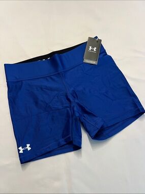 Under Armour Women's Royal Blue HeatGear Bike Shorts NWT size Large